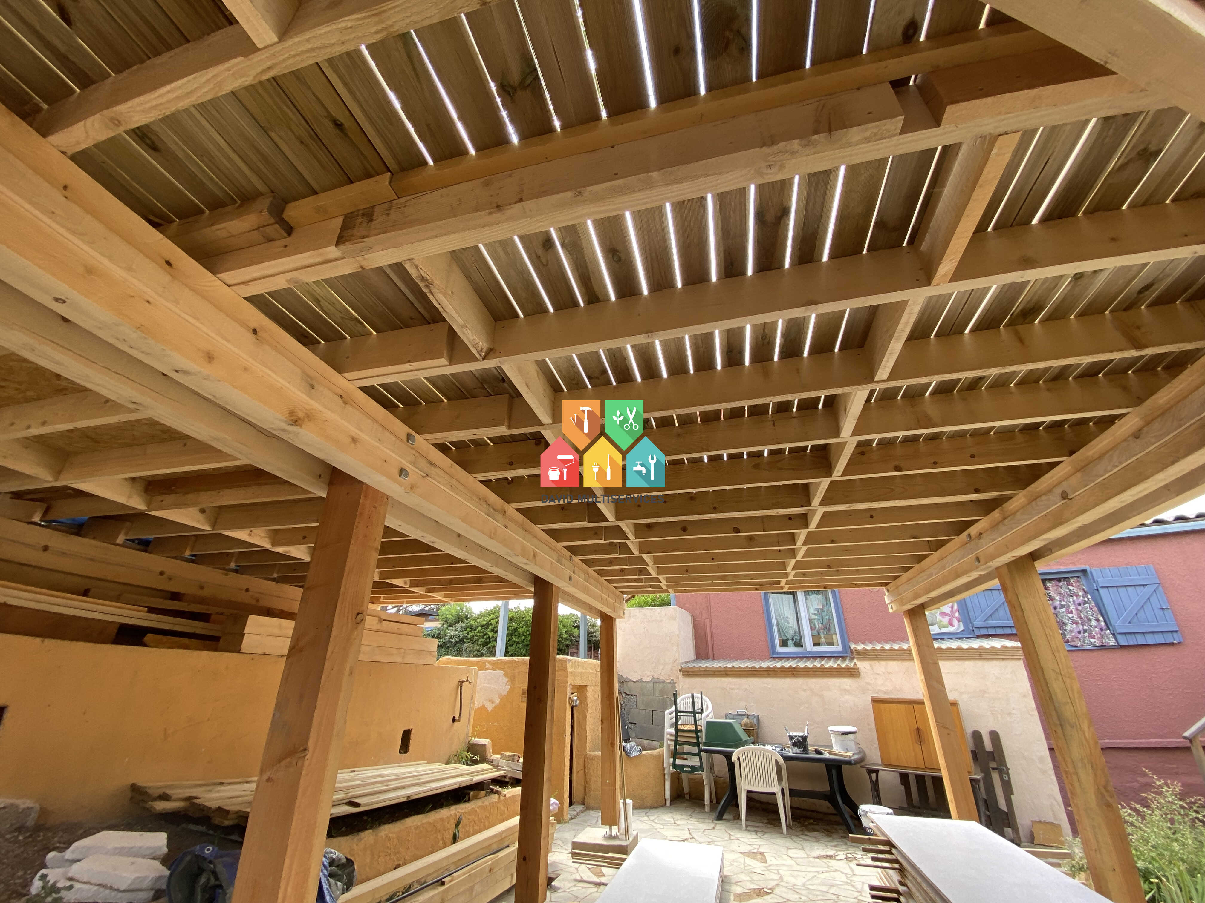 terrasse en bois sur pilotis 